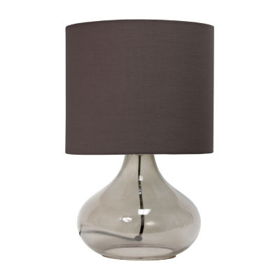 Simple Designs Glass Raindrop Table Lamp with Fabric Shade JCPenney