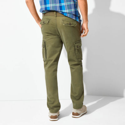 St. John's Bay Mens Belted Stretch Fabric Straight Fit Cargo Pant