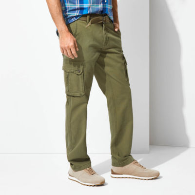 St. John's Bay Mens Belted Stretch Fabric Straight Fit Cargo Pant