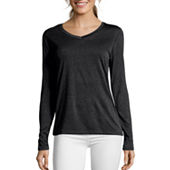 Hanes Womens Crew Neck Long Sleeve T-Shirt - JCPenney
