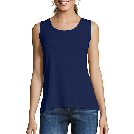 Hanes Women's Mini-Ribbed Cotton Tank, Xx-large, Blue