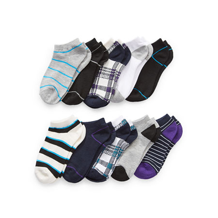 Thereabouts Boys 10 Pair Low Cut Socks, Medium , Blue