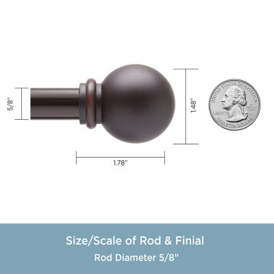 Kenney Chelsea Decorative Curtain Rod & Holdback Set 5/8 IN Adjustable Curtain Rod