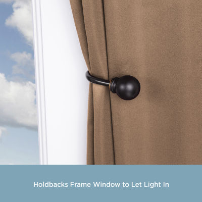 Kenney Chelsea Decorative Curtain Rod & Holdback Set 5/8 IN Adjustable Curtain Rod