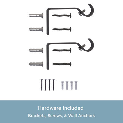 Kenney Chelsea Decorative Curtain Rod & Holdback Set 5/8 IN Adjustable Curtain Rod