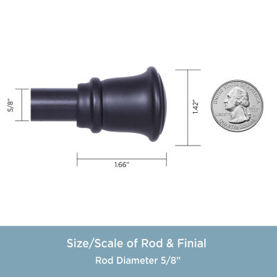 Kenney Trumpet Decorative Curtain Rod & Holdback Set 5/8 IN Adjustable Curtain Rod