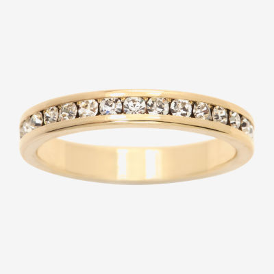 Sparkle Allure Stackable Eternity Crystal 14K Gold Over Brass Band