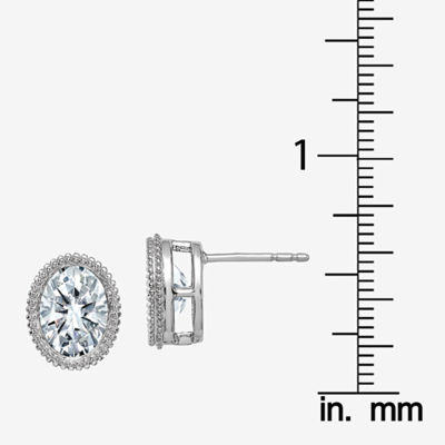 True Light 2 /4 CT. T.W. Lab Created White Moissanite 14K White Gold 10.2mm Stud Earrings