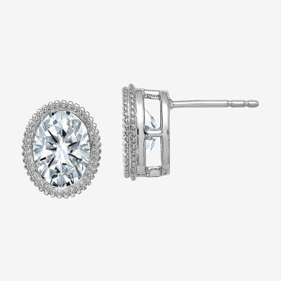 True Light 2 /4 CT. T.W. Lab Created White Moissanite 14K White Gold 10.2mm Stud Earrings