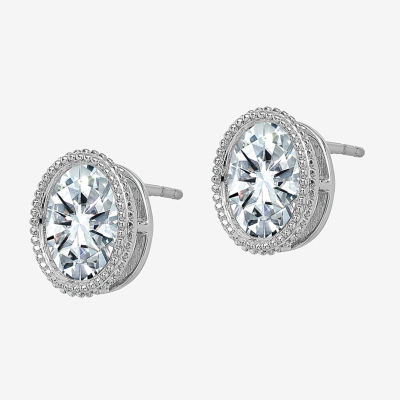 True Light 2 /4 CT. T.W. Lab Created White Moissanite 14K White Gold 10.2mm Stud Earrings