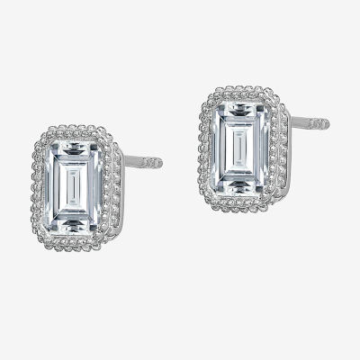 True Light 1 CT. T.W. Lab Created White Moissanite 14K White Gold 7.9mm Stud Earrings