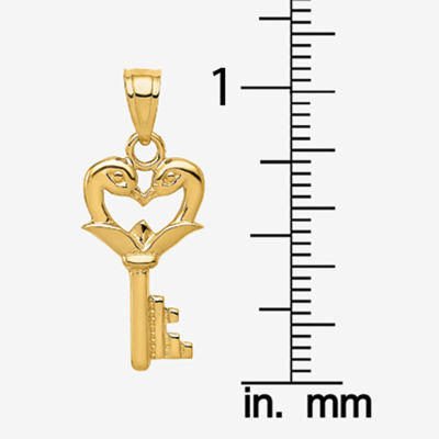 Womens 14K Gold Keys Pendant