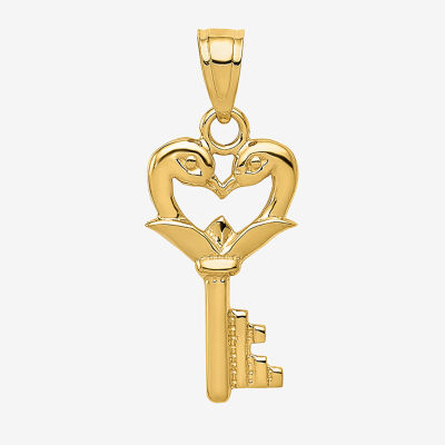 Womens 14K Gold Keys Pendant