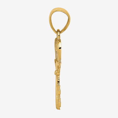 Womens 14K Gold Keys Pendant