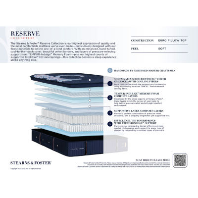 Stearns & Foster Reserve 17" Soft Euro Pillow Top - Mattress Only