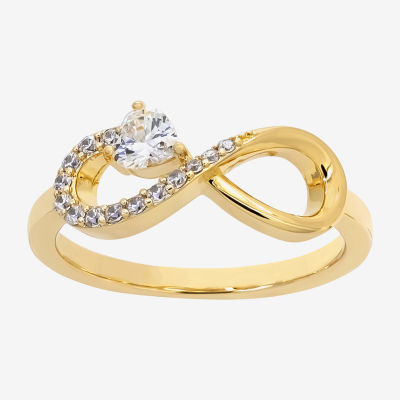 Sparkle Allure Cubic Zirconia 14K Gold Over Brass Infinity Band