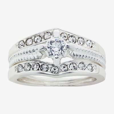 Sparkle Allure Womens Cubic Zirconia Pure Silver Over Brass Solitaire Bridal Set