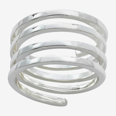 Sparkle Allure Coil Wrap Pure Silver Over Brass Bypass  Band