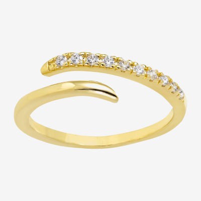 Sparkle Allure Cubic Zirconia 14K Gold Over Brass Bypass  Band