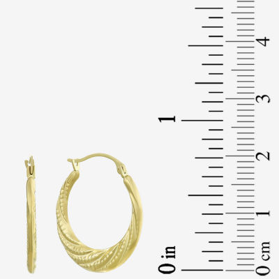 Womens 14K Gold 24mm Round Hoop Earrings