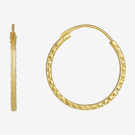 14K Gold 15mm Hoop Earrings, One Size