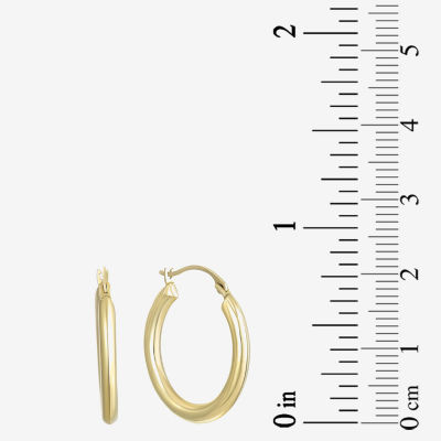 14K Gold Round Polished 21mm Hoop Earrings