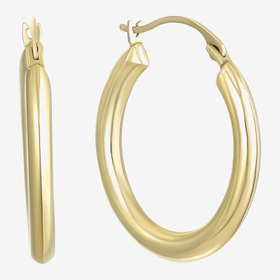 14K Gold Round Polished 21mm Hoop Earrings