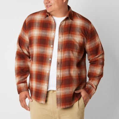 Arizona Big and Tall Mens Classic Fit Long Sleeve Flannel Shirt