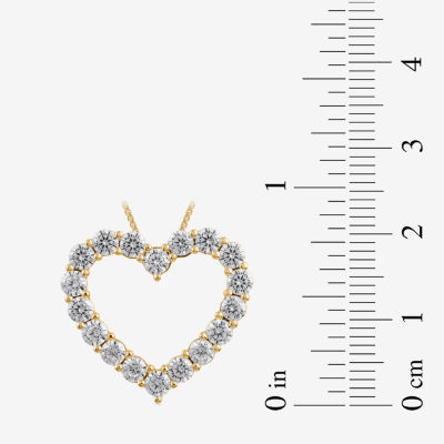 Womens 2 CT. Lab Grown White Diamond 10K White Gold Heart 18 Inch Pendant Necklace