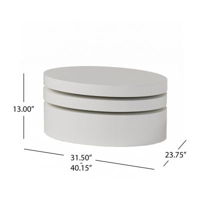 Oval Rotatable Coffee Table