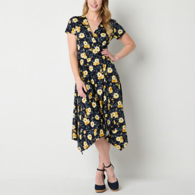 Perceptions short sleeve fit & flare dress best sale