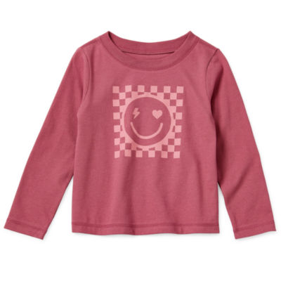 Okie Dokie Toddler Girls Adaptive Round Neck Long Sleeve Graphic T-Shirt
