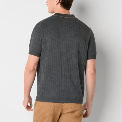 mutual weave Mens Short Sleeve Pullover Sweater