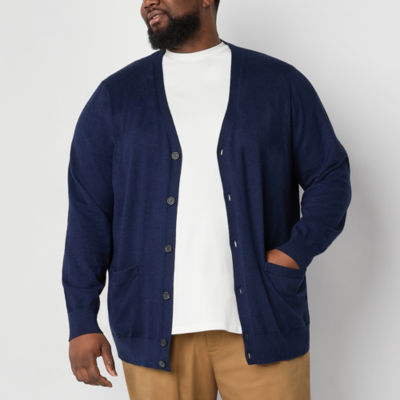 St. John's Bay Big and Tall Fine Gauge Mens Long Sleeve Cardigan