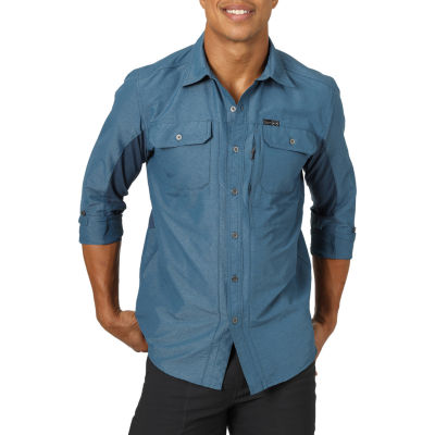Wrangler All Terrain Gear Mens Regular Fit Long Sleeve Button-Down Shirt