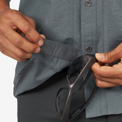 Wrangler All Terrain Gear Mens Long Sleeve Roll Tab Sleeve Regular Fit Button-Down Shirt