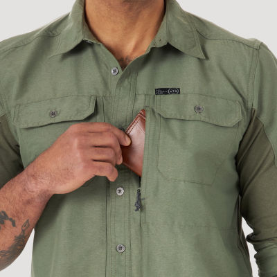 Wrangler All Terrain Gear Mens Regular Fit Long Sleeve Button-Down Shirt