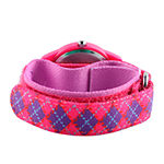 Red Balloon™ Girls Pink and Purple Plaid Strap Watch