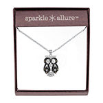Sparkle Allure Owl Crystal Pure Silver Over Brass 18 Inch Cable Pendant Necklace