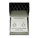 Silver Treasures 1/10 Ct. T.W. Diamond Sterling Silver Drop Earrings