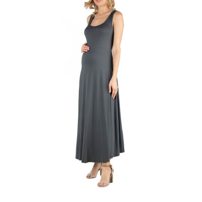 24/7 Comfort Apparel Slim Fit A Line Sleeveless Maxi Dress
