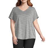 Xersion Womens Round Neck Short Sleeve T-Shirt Plus
