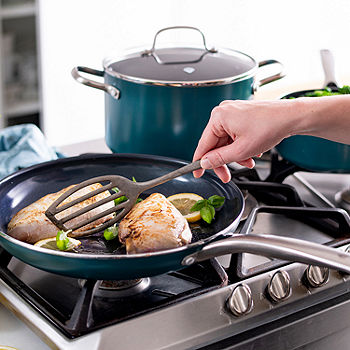Blue Diamond Cookware Diamond Infused Ceramic Nonstick, 10 Frying Pan  Skillet with Lid, PFAS-Free, Dishwasher Safe, Oven Safe, Green