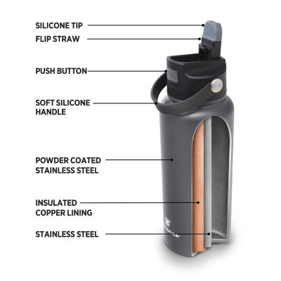 Hydraflow Hybrid 34oz Triple Wall Vacuum Insulated Bottle with Flip Straw