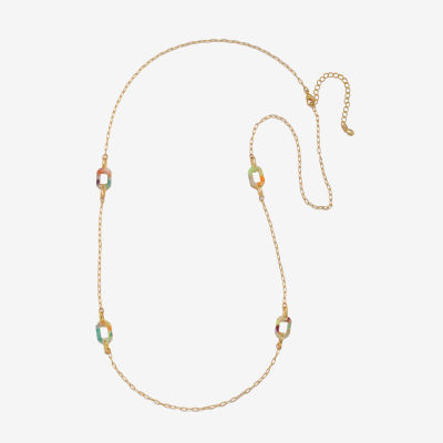 Bijoux Bar 32 Inch Link Rectangular Chain Necklace