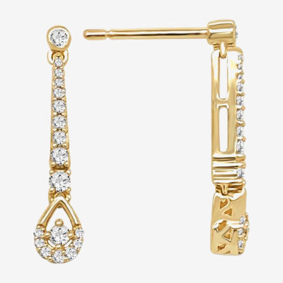 CT. T.W. Natural White Diamond 10K Gold Drop Earrings