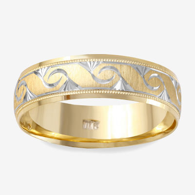 Mens 6MM 10K Gold Wedding Band