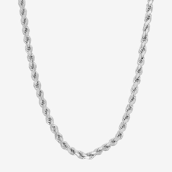 Sterling Silver Solid Rope Chain Necklace