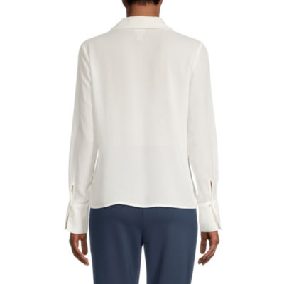 Worthington Womens Tall Cuffed Long Sleeve Regular Fit Button-Down Shirt