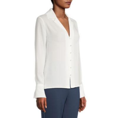 Worthington Womens Tall Cuffed Long Sleeve Regular Fit Button-Down Shirt